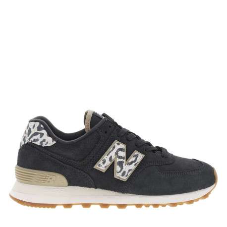 Baskets basses running 574 en cuir nubuck léopard avec des lacets plats - Image 2