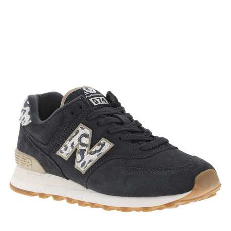 Baskets basses running 574 en cuir nubuck léopard avec des lacets plats - Image 3