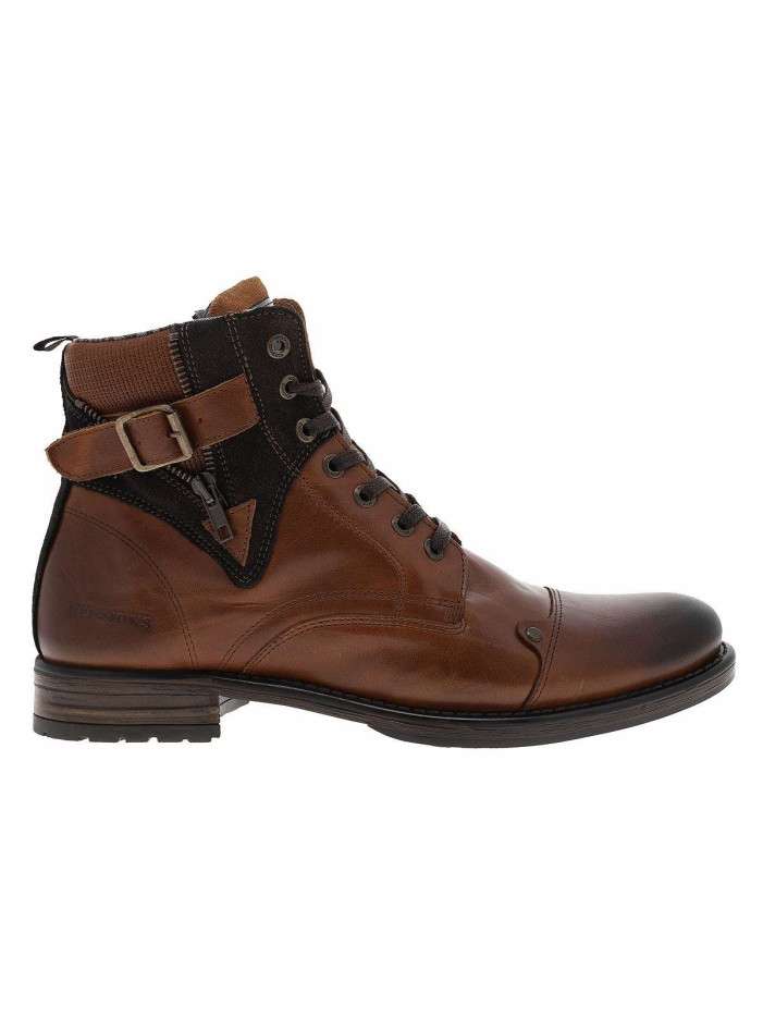 Boots en cuir marron avec...