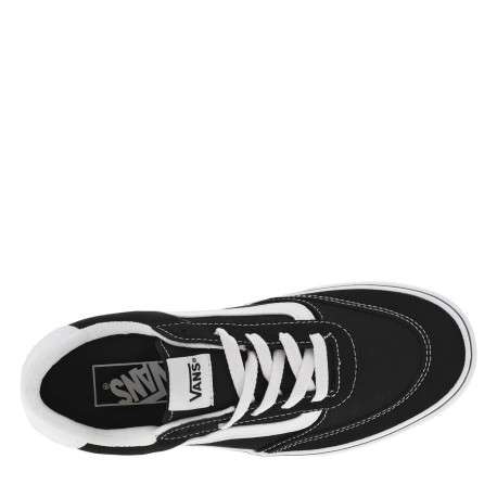 Baskets skate en cuir noires et blanches avec une semelle à plateau - Image 4