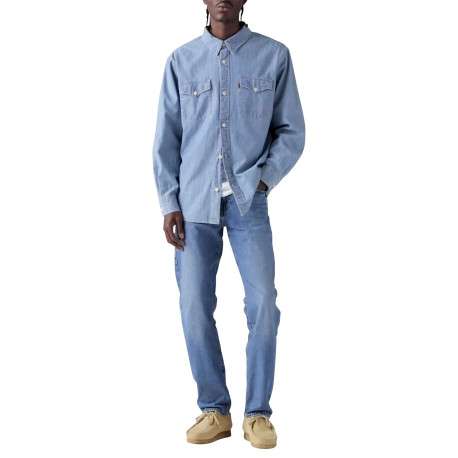 Jean 502® Taper bleu jean en coton à coupe droite et patch de la marque - Image 2