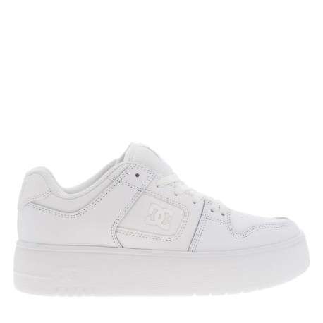 Baskets skate blanc à semelle à talon plateau avec des lacets plats - Image 2