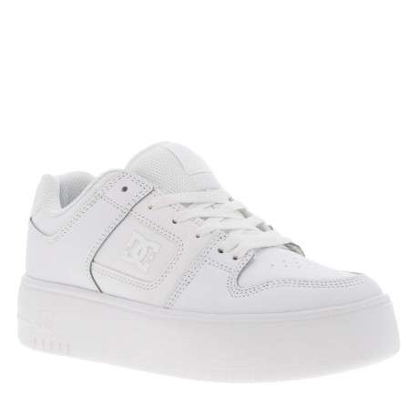 Baskets skate blanc à semelle à talon plateau avec des lacets plats - Image 3