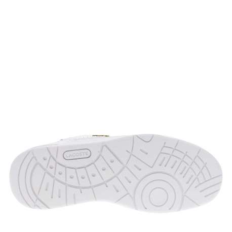 Baskets basses tennis en cuir blanches avec lacets plats et logos dorés - Image 5