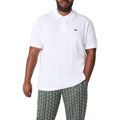 Polo L1212 en coton blanc uni coupe droite avec un col boutonné - Image 11