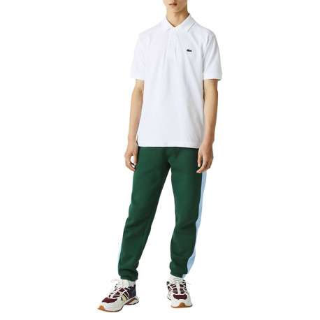 Polo L1212 en coton blanc uni coupe droite avec un col boutonné - Image 2