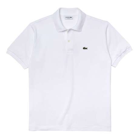 Polo L1212 en coton blanc uni coupe droite avec un col boutonné - Image 3