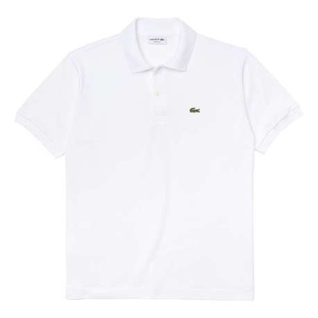 Polo L1212 en coton blanc uni coupe droite avec un col boutonné - Image 4