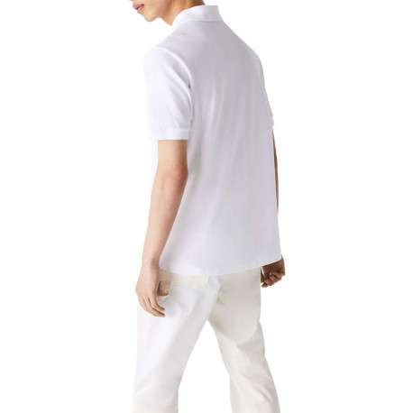 Polo L1212 en coton blanc uni coupe droite avec un col boutonné - Image 5