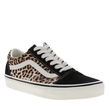 Baskets léopard en cuir avec un talon plat et des lacets blancs - Image 3
