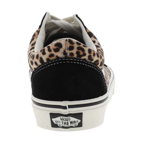 Baskets léopard en cuir avec un talon plat et des lacets blancs - Image 6