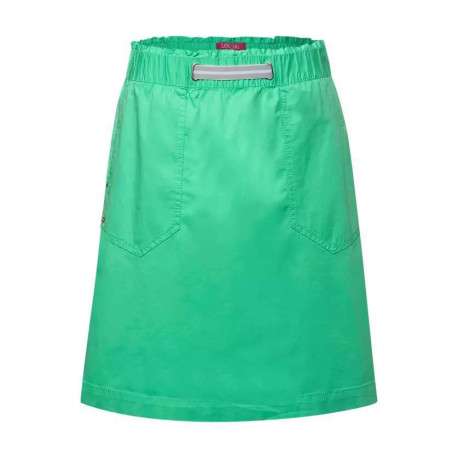 Mini-jupe verte unie pour femme avec élastique à la ceinture