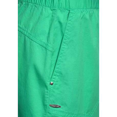 Mini-jupe verte unie pour femme avec élastique à la ceinture - Image 2