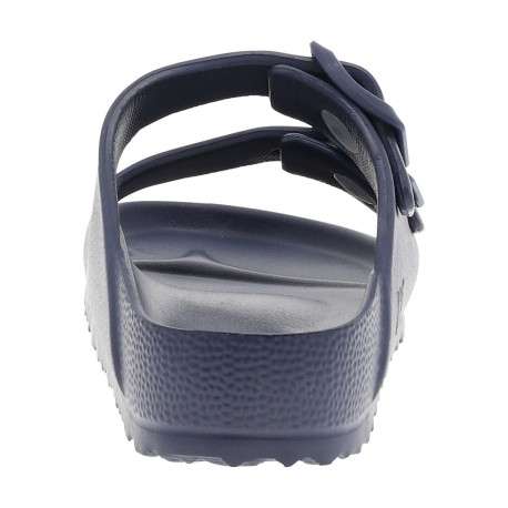 Mules bleu marine avec un talon plat et deux boucle à ardillon - Image 6