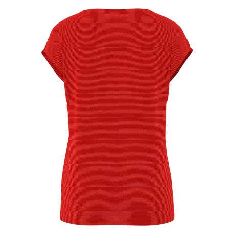 T-shirt rouge uni avec une coupe droite et des manches courtes - Image 2