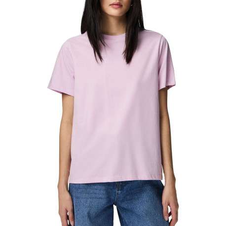 T-shirt en coton biologique parme uni avec une coupe droite - Image 4