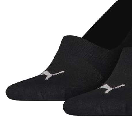 Chaussettes courtes et invisibles noires unies en coton et logo brodé - Image 2