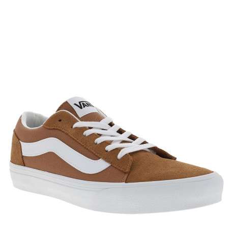 Baskets beiges en cuir beiges avec un talon plat et des lacets - Image 3