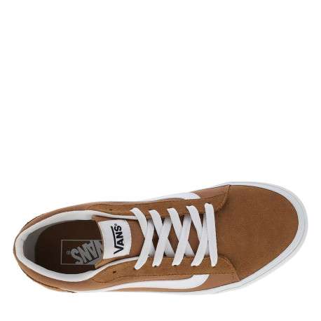 Baskets beiges en cuir beiges avec un talon plat et des lacets - Image 4