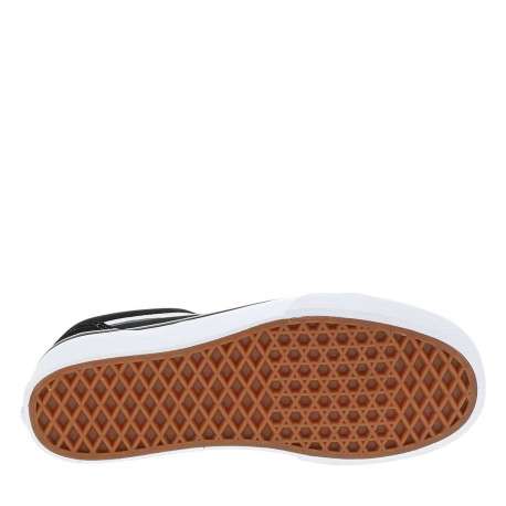Baskets skate noires avec un talon plat et des lacets blancs - Image 4