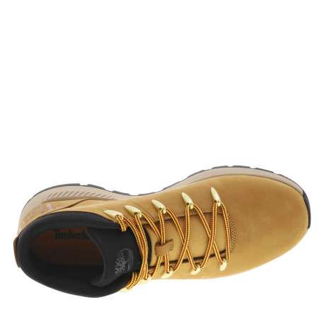 Bottines en cuir nubuck miel à talon plat avec des lacets ronds - Image 10