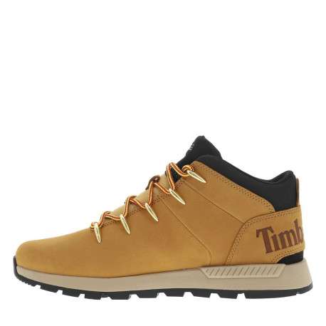 Bottines en cuir nubuck miel à talon plat avec des lacets ronds - Image 3