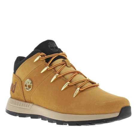 Bottines en cuir nubuck miel à talon plat avec des lacets ronds - Image 4
