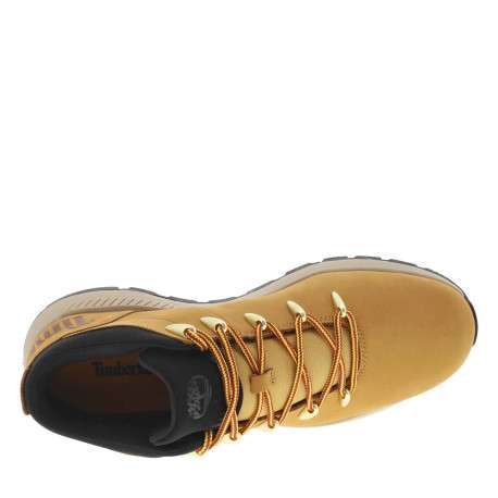 Bottines en cuir nubuck miel à talon plat avec des lacets ronds - Image 5
