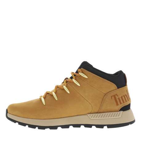Bottines en cuir nubuck miel à talon plat avec des lacets ronds - Image 8