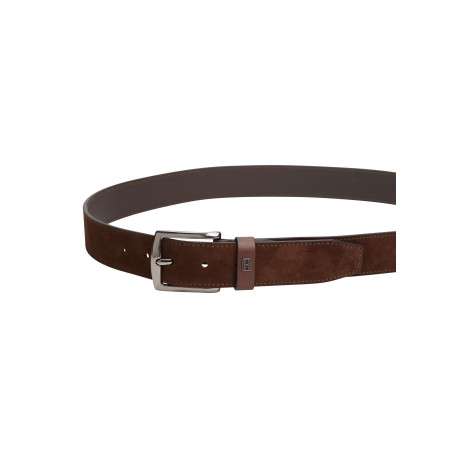 Ceinture brune Denton en cuir effet délavé avec boucle ardillon - Image 3