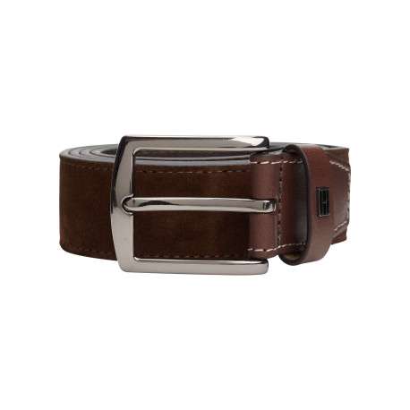 Ceinture brune Denton en cuir effet délavé avec boucle ardillon - Image 4