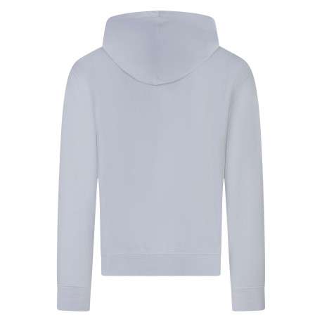 Sweat en coton bleu clair uni avec une coupe droite et un col à capuche - Image 2
