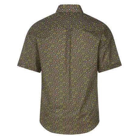 Chemise en coton kaki avec une coupe regular fit et un imprimé fleuri - Image 2