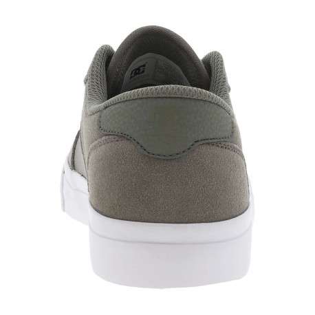 Baskets en cuir kakis avec le logo à semelle plate blanche et à lacets plats - Image 6