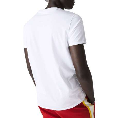 T-shirt en coton blanc uni avec une coupe droite et un col rond - Image 10