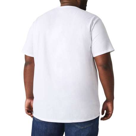 T-shirt en coton blanc uni avec une coupe droite et un col rond - Image 6