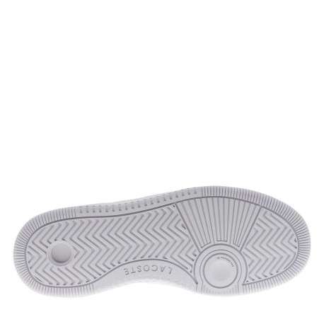 Tennis en cuir blanches à talon plat avec des lacets et logo rose - Image 5