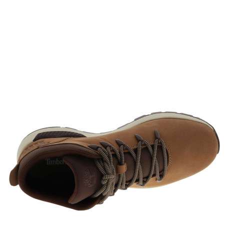 Bottines marron en cuir avec un talon plat et des lacets ronds - Image 4
