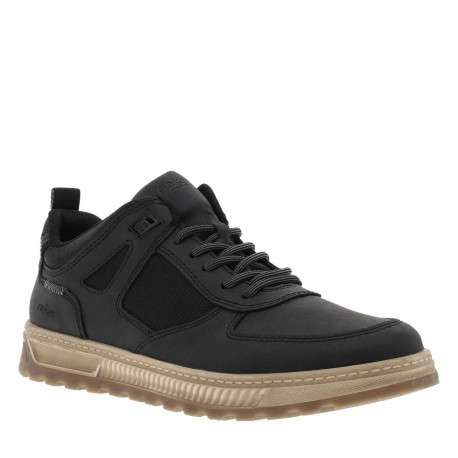 Sneakers noires à talon plat avec un zip et des lacets ronds - Image 3