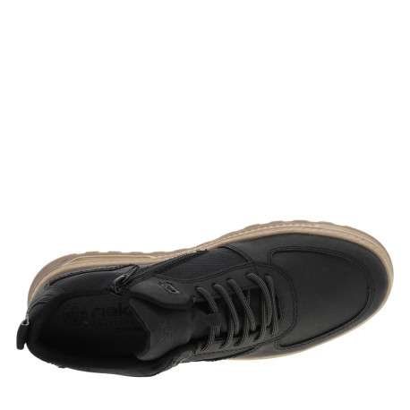 Sneakers noires à talon plat avec un zip et des lacets ronds - Image 4