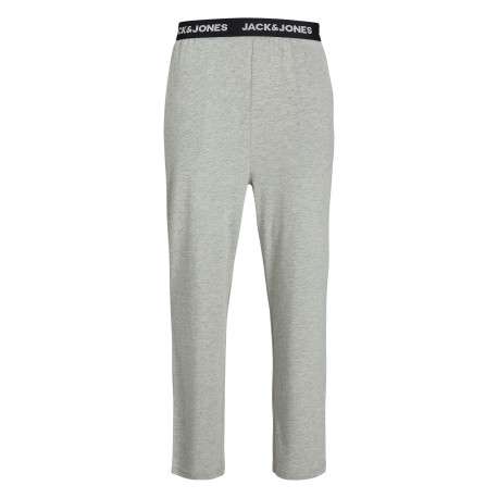 Pyjama Long en coton gris uni avec un col rond et une coupe fermée - Image 2