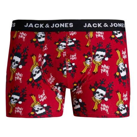 Coffret de chaussettes et boxer JACJOUL rouges en coton avec imprimé Noël - Image 3