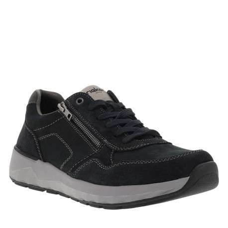 Sneakers en cuir noires avec semelle à talon compensé bas et zip latéral - Image 3