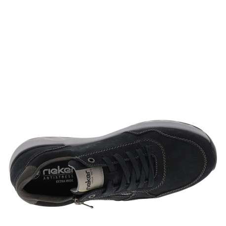 Sneakers en cuir noires avec semelle à talon compensé bas et zip latéral - Image 4