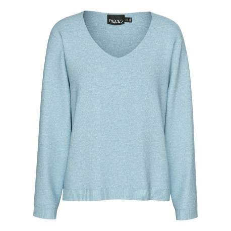 Pull ciel uni avec une coupe droite et des manches longues