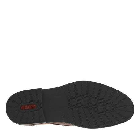 Derbies en cuir cognac à talon décroché bas et à lacets ronds cognac - Image 5