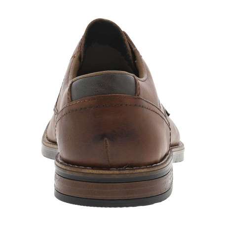 Derbies en cuir cognac à talon décroché bas et à lacets ronds cognac - Image 6