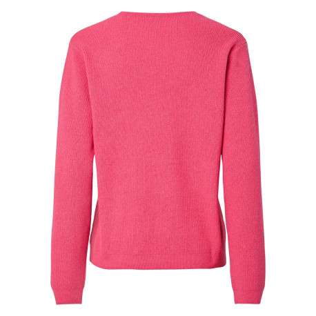 Pull fuchsia uni avec une coupe droite et des manches longues - Image 2