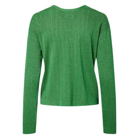 Gilet vert uni avec une coupe droite et des manches longues - Image 2