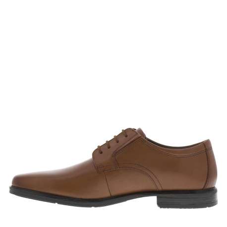 Derbies Howard Walk en cuir cognac à talon plat avec des lacets ronds